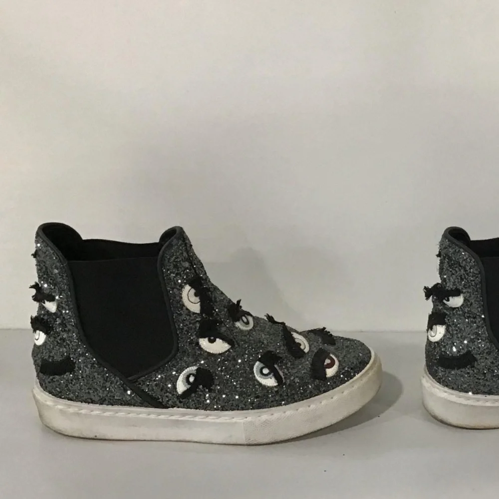 Women’s Chiara Ferragni Glitter Eyes Sneaker Ankle Boots Size 37